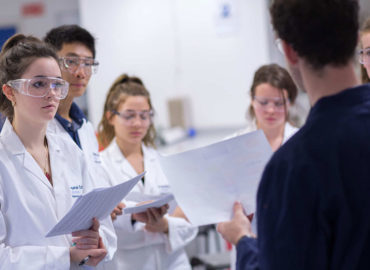 students training in lab