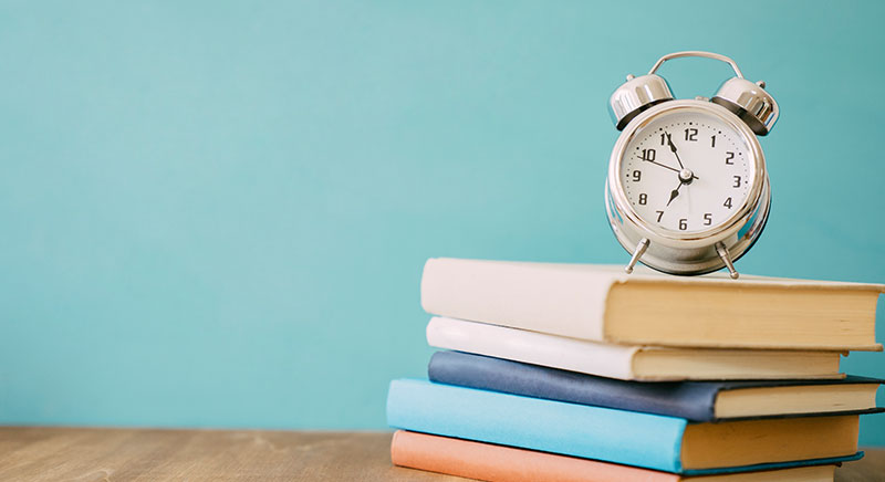 books and clock