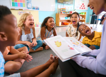 happy students being read to